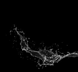 water Splash On Black Background