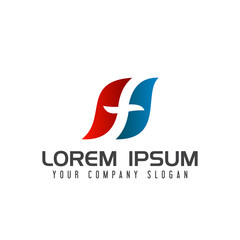 letter f logo. logistic design concept template