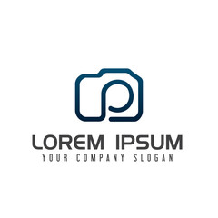 photograpy letter P logo design concept template