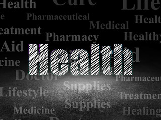 Healthcare concept: Health in grunge dark room