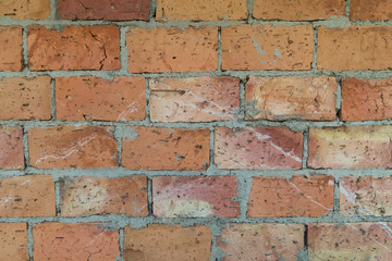 Red decorative brick wall. Masonry, background, texture