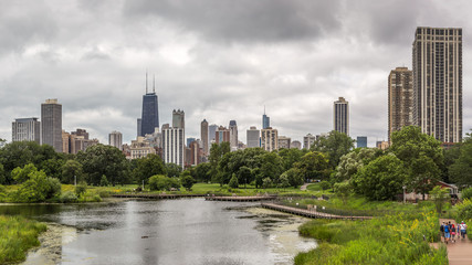 Fototapeta na wymiar Pano view of downtown Chicago