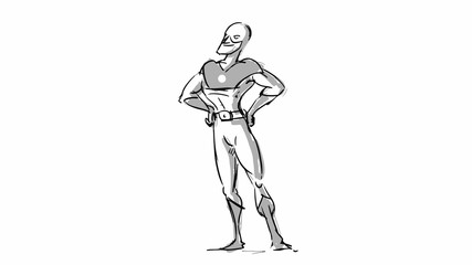 Superman character sketch for cartoon, storyboard, projects Vector - 165820807
