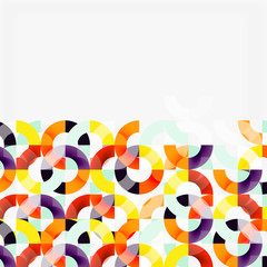 Colorful rings on grey background, modern geometric pattern design