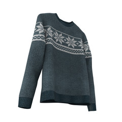 Sweater on white background. 3D illustration, Clipping Path