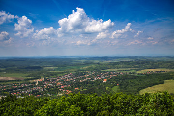 Landscape with an amazing view to the amazing city of Szilvásvárad , Hungary