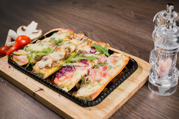 Snack to beer in the form of sandwiches with meat