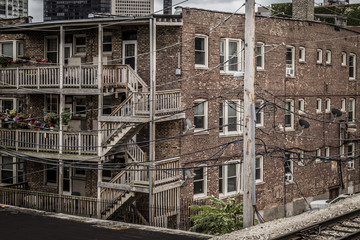 Apartments with wooden stairs