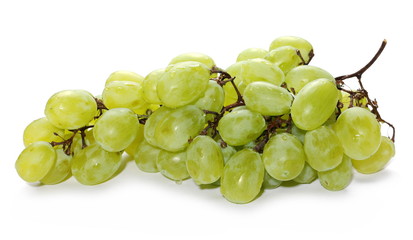 White grapes isolated on white background