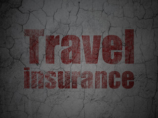 Insurance concept: Travel Insurance on grunge wall background
