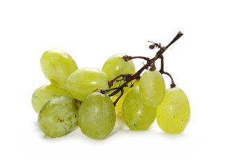 White grapes isolated on white background