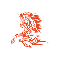 Horse Flame Vector Template Design