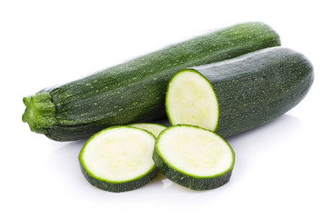 green zucchini vegetables isolated on white background