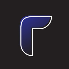 letter r logo blue hard