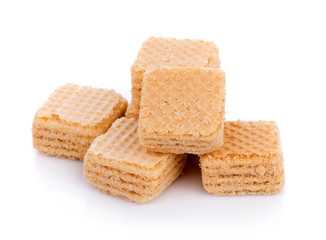 Milk wafers cubes isolated on white background