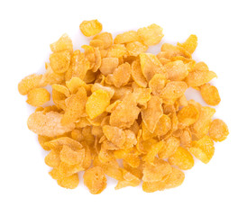 Corn flakes isolated on white background