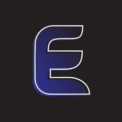 letter e logo blue hard