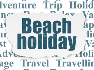 Travel concept: Beach Holiday on Torn Paper background