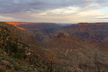 Fototapeta na wymiar Grand Canyon at sunrise from the Desert View in Arizona; USA; Concept for travel in the USA