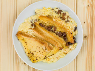 Traditional Bread and Butter Pudding Baked Dessert