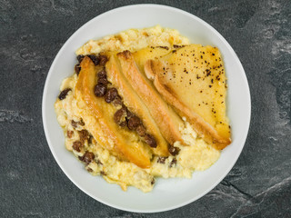 Traditional Bread and Butter Pudding Baked Dessert