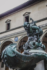 Obraz premium Fountain fontane dei mostri marin on piazza, Florence