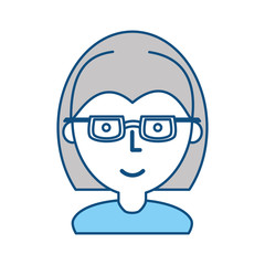 Woman with glasses cartoon