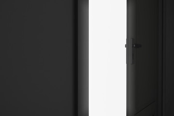An open door, behind bright light
