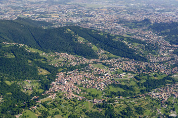 Fototapeta na wymiar Sorisole and Ponteranica aerial, Italy