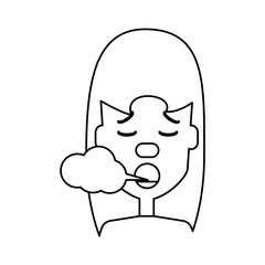 Woman smoking cartoon
