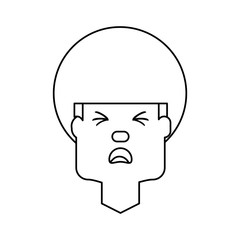 Man with heart attack face cartoon