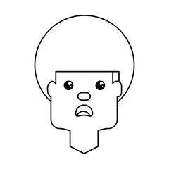 Man with heart attack face cartoon