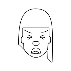 Woman with heart attack face