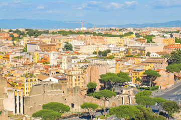 Fototapeta na wymiar Aerial view of Rome, Italy