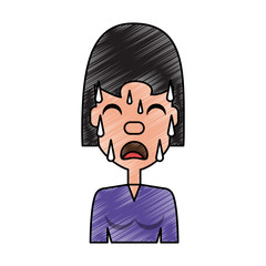 Woman with heart attack face