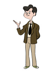 Young student explaining 