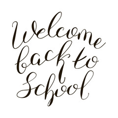 Back to school lettering. Stylized phrase isolated on white background. Vector illustration eps10