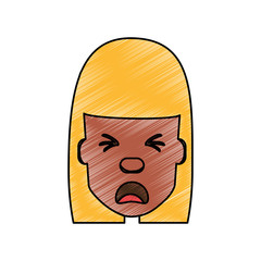 Woman with heart attack face