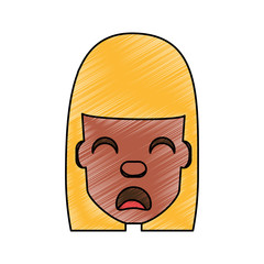 Woman with heart attack face