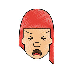 Woman with heart attack face