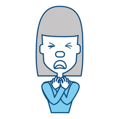 Woman with heart attack face