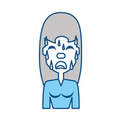 Woman with heart attack face