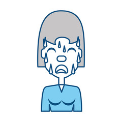 Woman with heart attack face