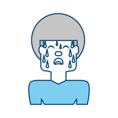 Man with heart attack face cartoon