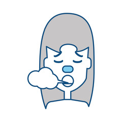Woman smoking cartoon