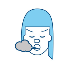 Woman smoking cartoon