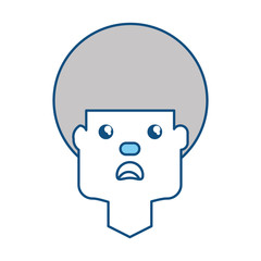 Man with heart attack face cartoon