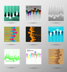 Set of abstract vector backgrounds with lamps