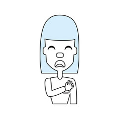 Woman with heart attack face