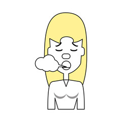 Woman smoking cartoon